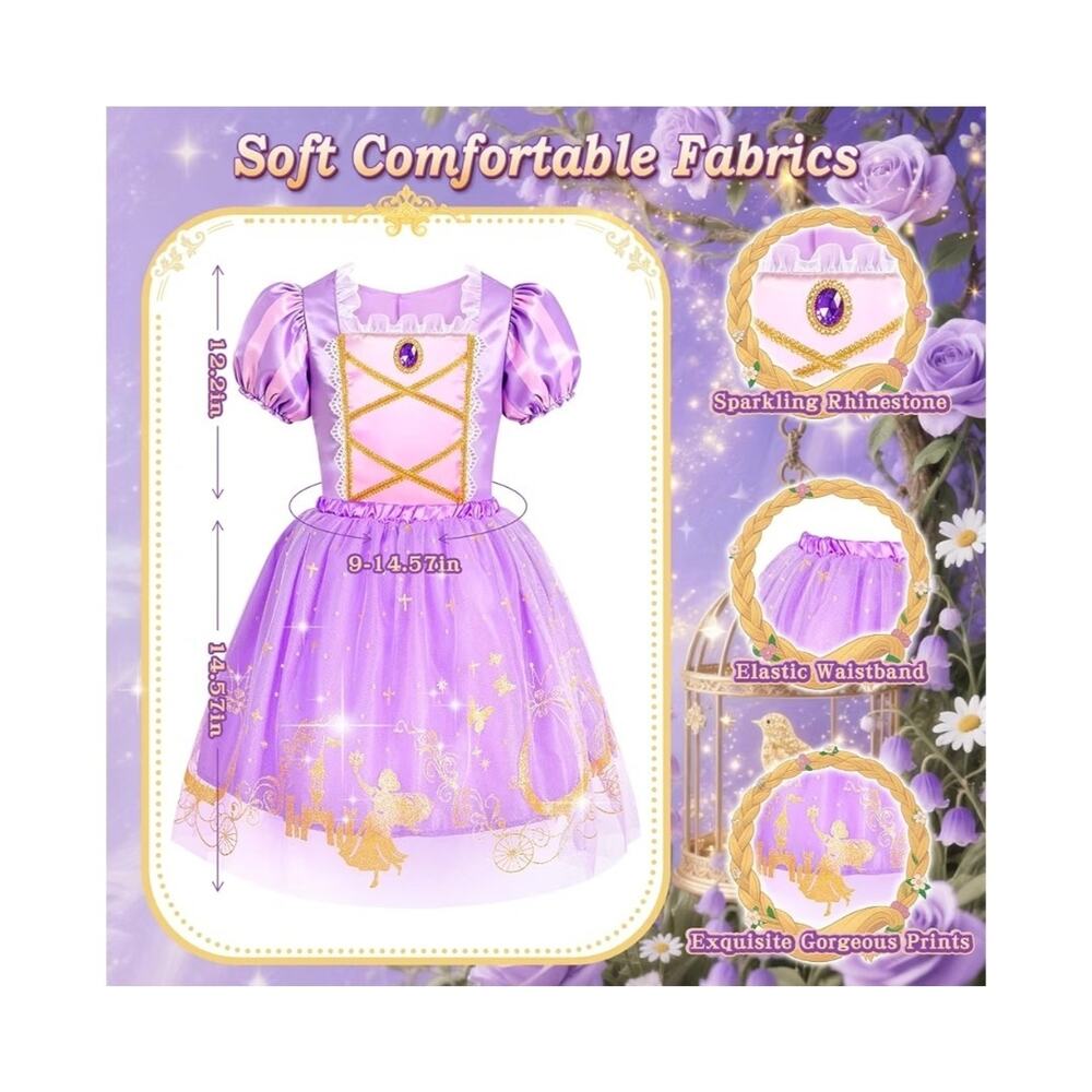 Princess Costumes for Girls, Princess Dress up Clothes for Girl 4-6Princess... - Picture 5 of 9